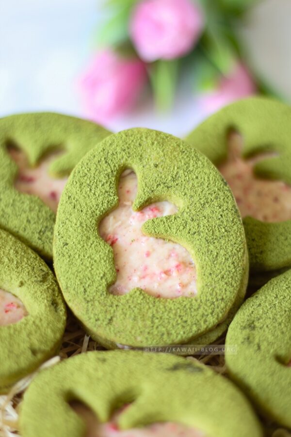 Matcha Erdbeer Kekse