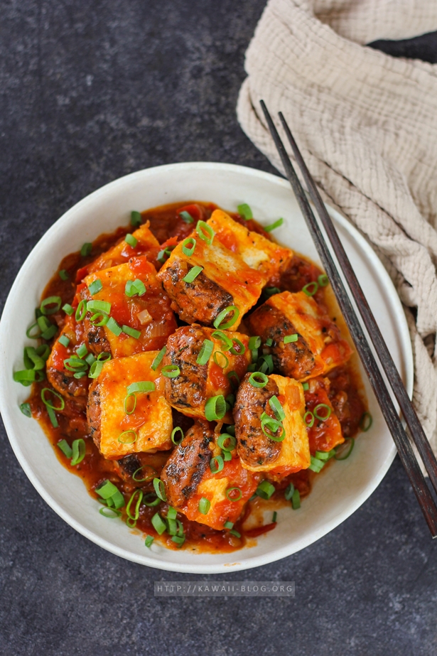 Tofu mit veganem Hack