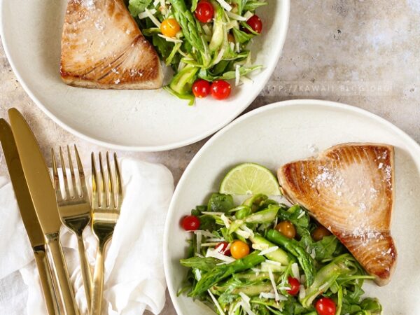Grüner Spargelsalat mit Thunfisch
