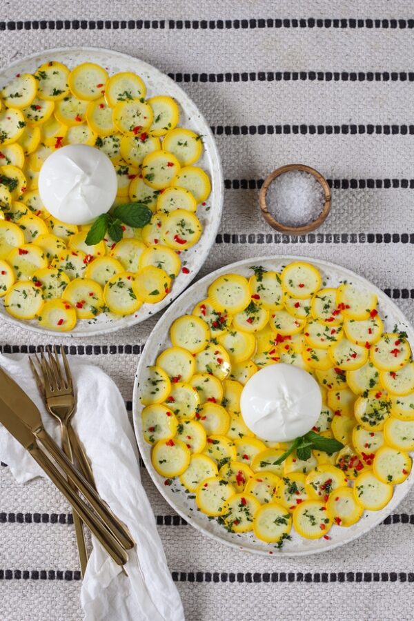Zucchini mit Burrata