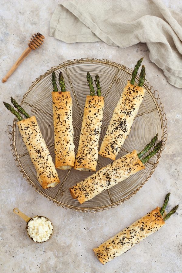 Spargel Taschen mit Yufkateig